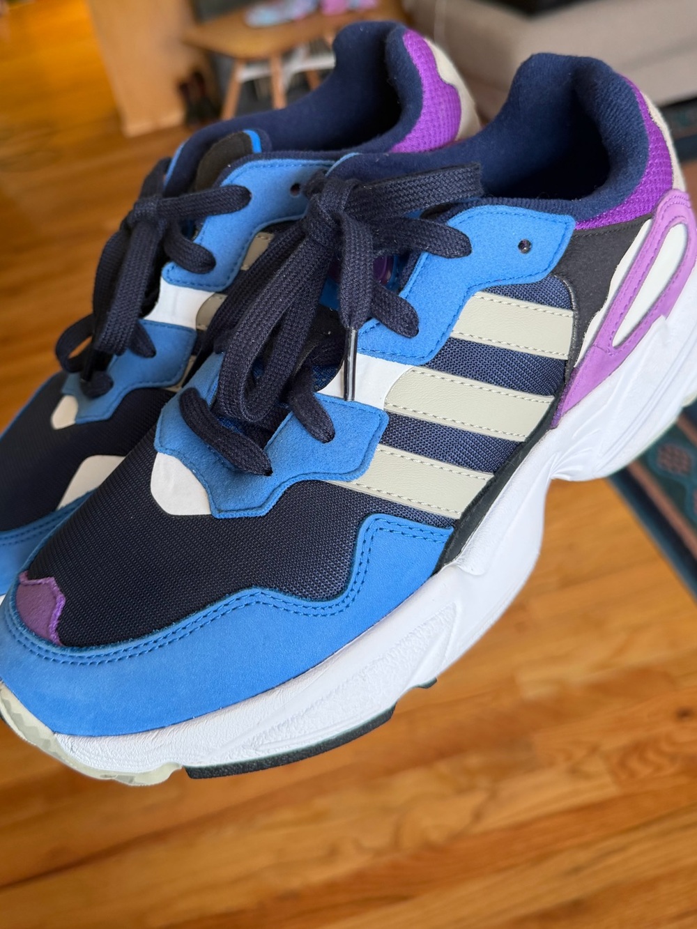 adidas Yung 96 mens Navy, Blue & Purple Athletic Sneakers. Size 8